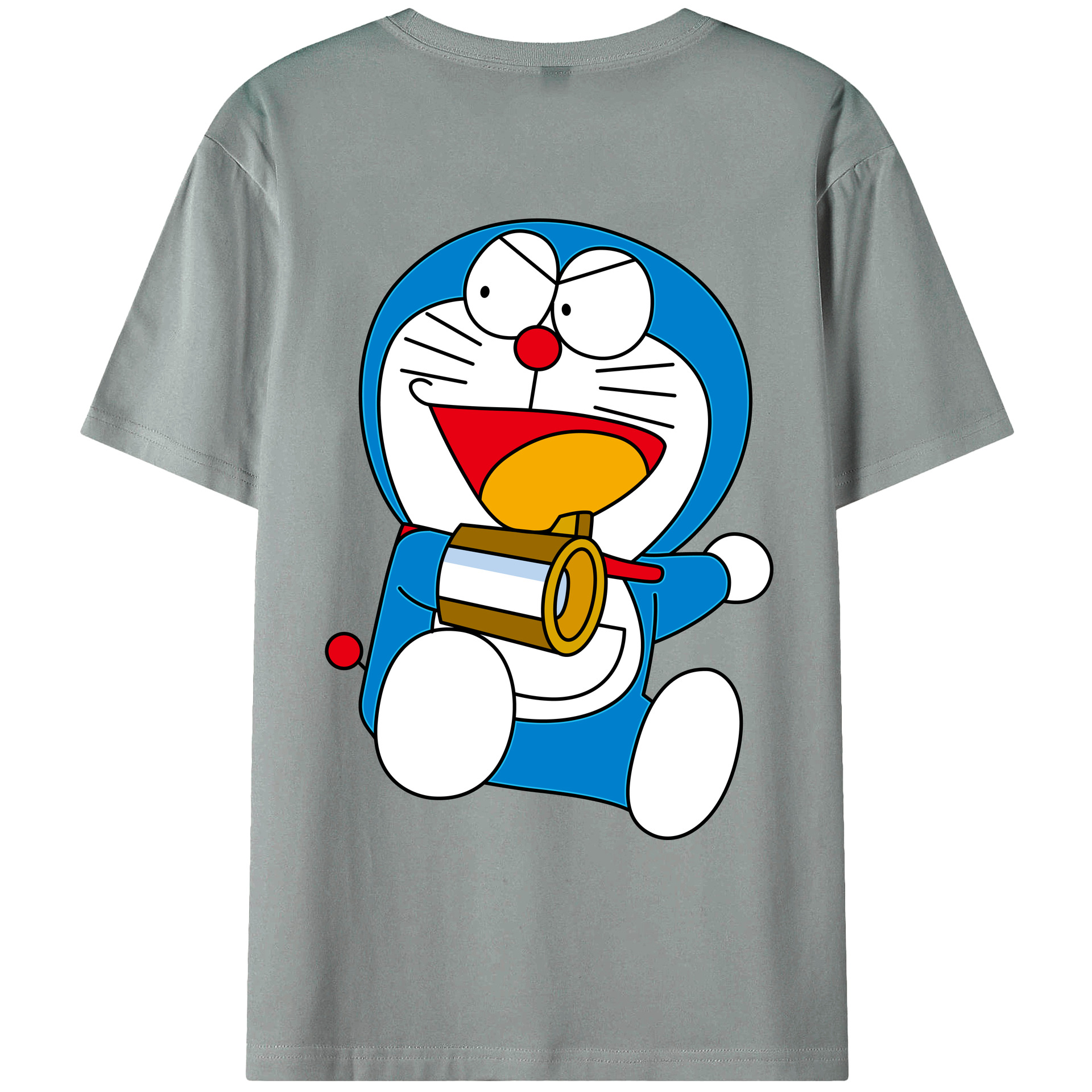 （画像用） ドラえもん Doraemon 綿100％ メンズ半袖Tシャツ（バックプリント） 通気性